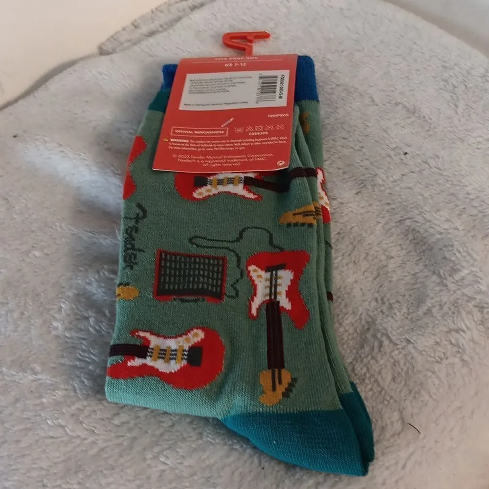 Fender Men's Green Guitar Socks